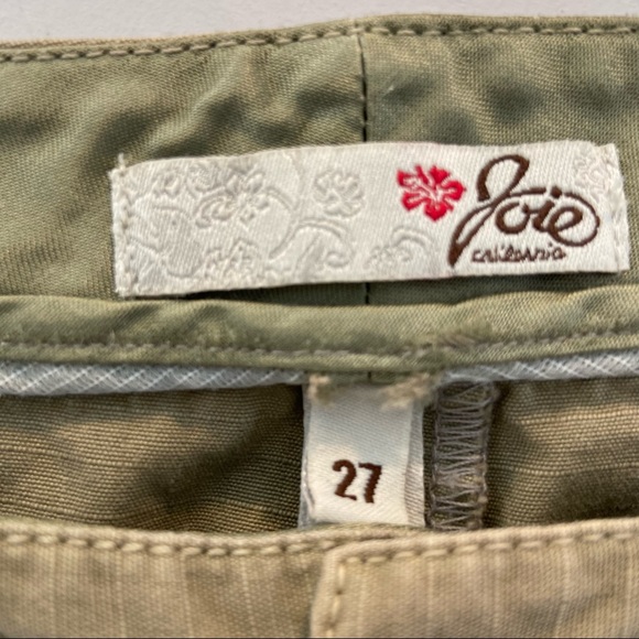 JOIE Gorpcore Khaki Utility Capri Pants Y2K Pedal Pushers Size 27 - Picture 4 of 7